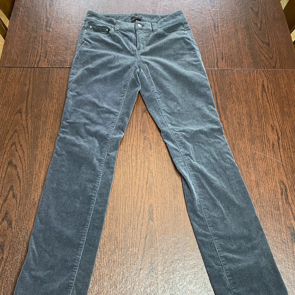 ANN TAYLOR Signature Pants Size 0 Baby Wale Corduroy Gray